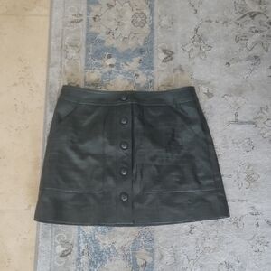 Veronica Beard Black Button-Up Mini Skirt